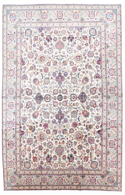 11 x 16 - Mashad Fine/Wool/S.Antique All Over Rectangle - Hand Knotted Rug — 24920