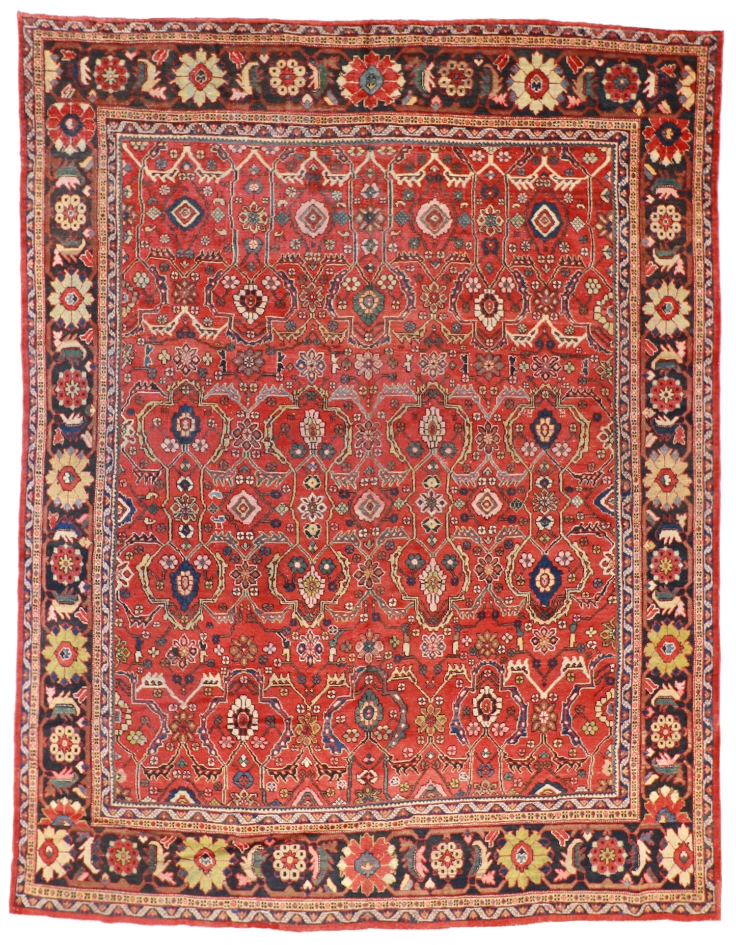 9 x 12 - Mahal Antique/Wool All Over Rectangle - Hand Knotted Rug — 24924
