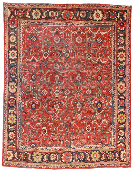 9 x 12 - Mahal Antique/Wool All Over Rectangle - Hand Knotted Rug — 24924