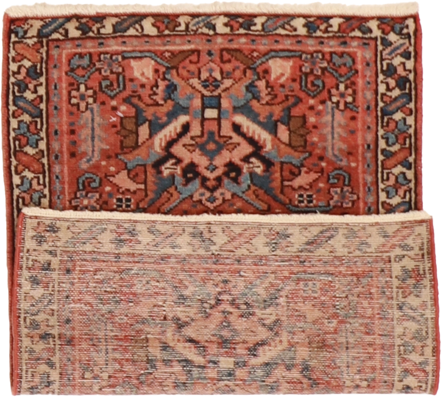 W 1.11 L 2.8 Karajeh Antique 100% Wool Hand-Woven All-Over Design - 24953