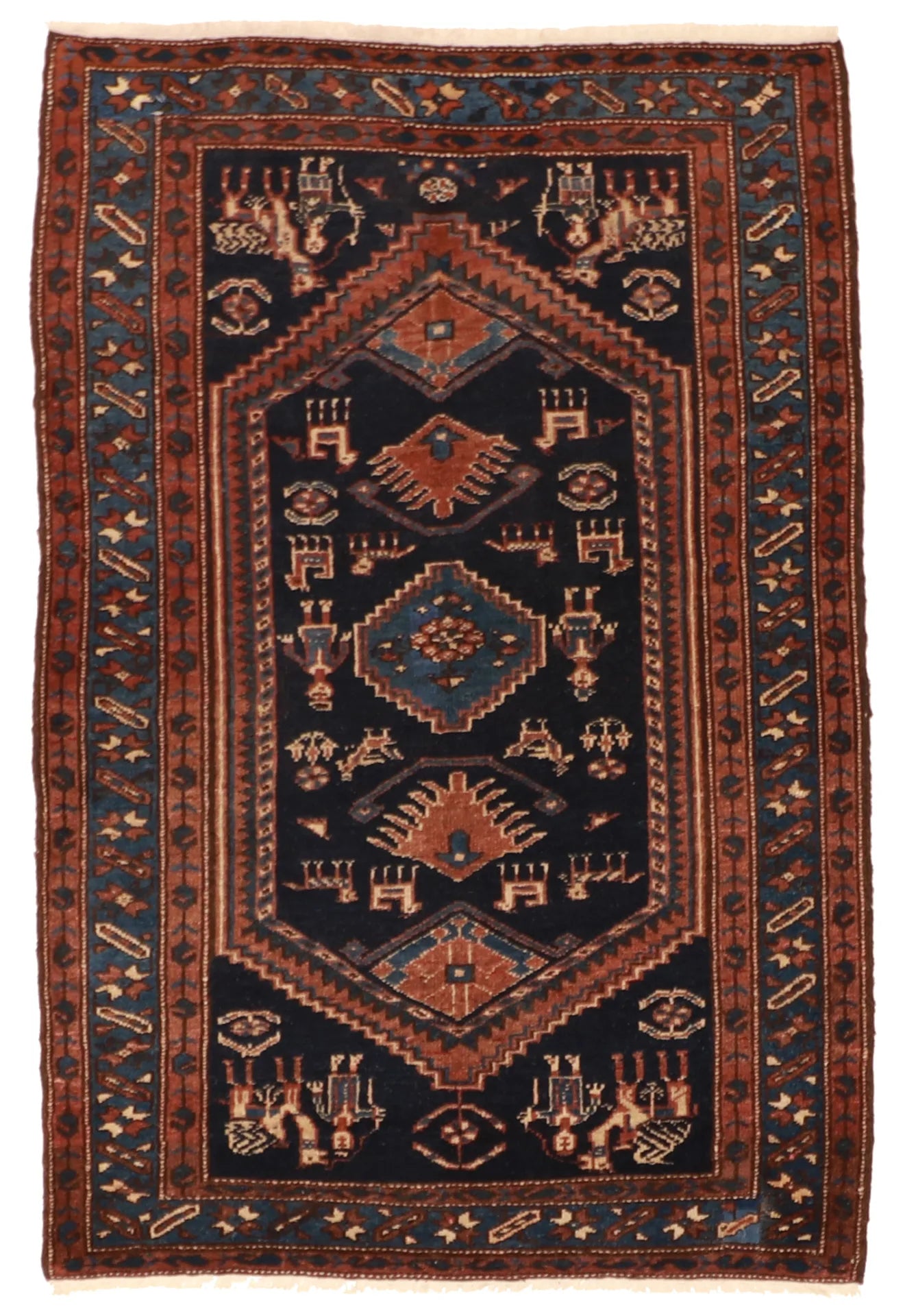 3.7 x 5.4 - Malayer Fine/Wool All Over Rectangle - Finest Hand-Knotted Quality Wool — 24963