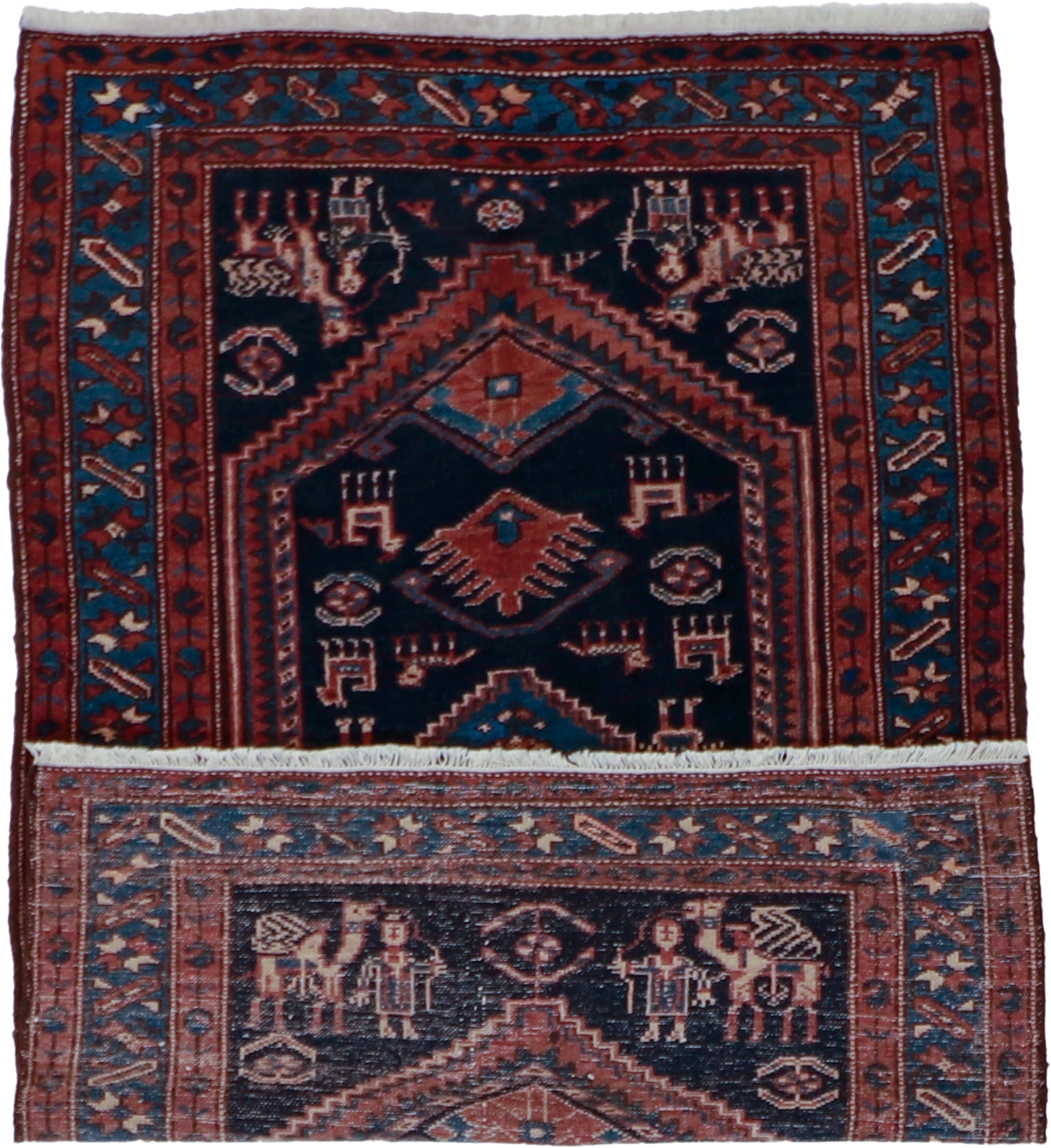 W 3.7 L 5.4 Malayer Antique 100% Wool Hand-Woven All-Over Design - 24963