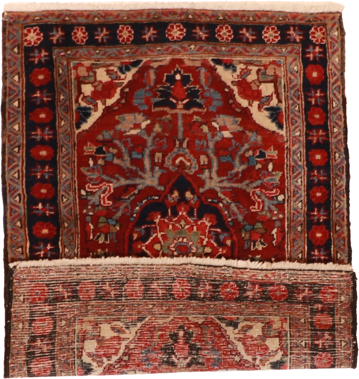 W 2.11 L 4.2 Heriz 100% Wool Hand-Woven Geometric Design - 24996