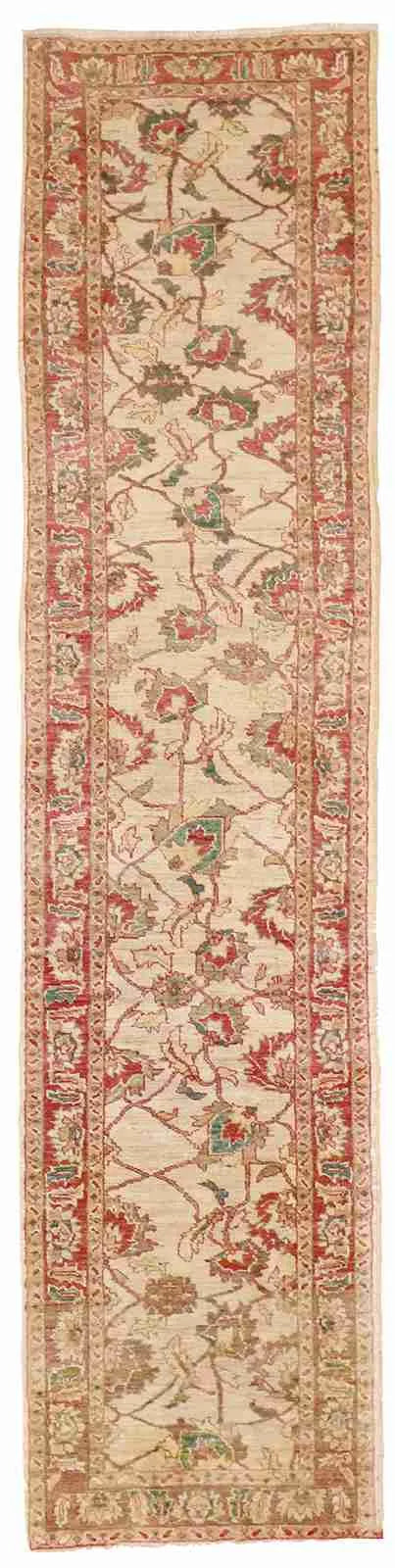 W 2.5 L 9.9 Sultan Abad Runner 100% Wool Hand-Woven All-Over Design - 25058