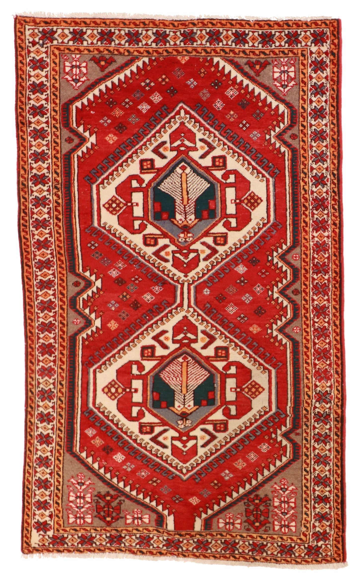 W 4.1 L 6.10 Lori 100% Wool Hand-Woven Geometric Design - 25300