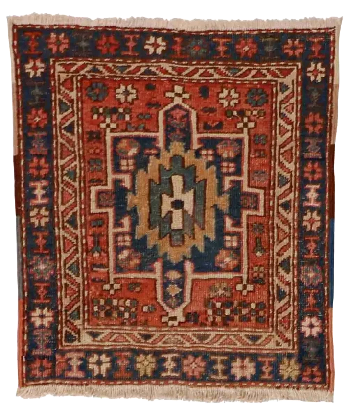 W 2.4 L 2.7 Karajeh Antique 100% Wool Hand-Woven All-Over Design - 25307
