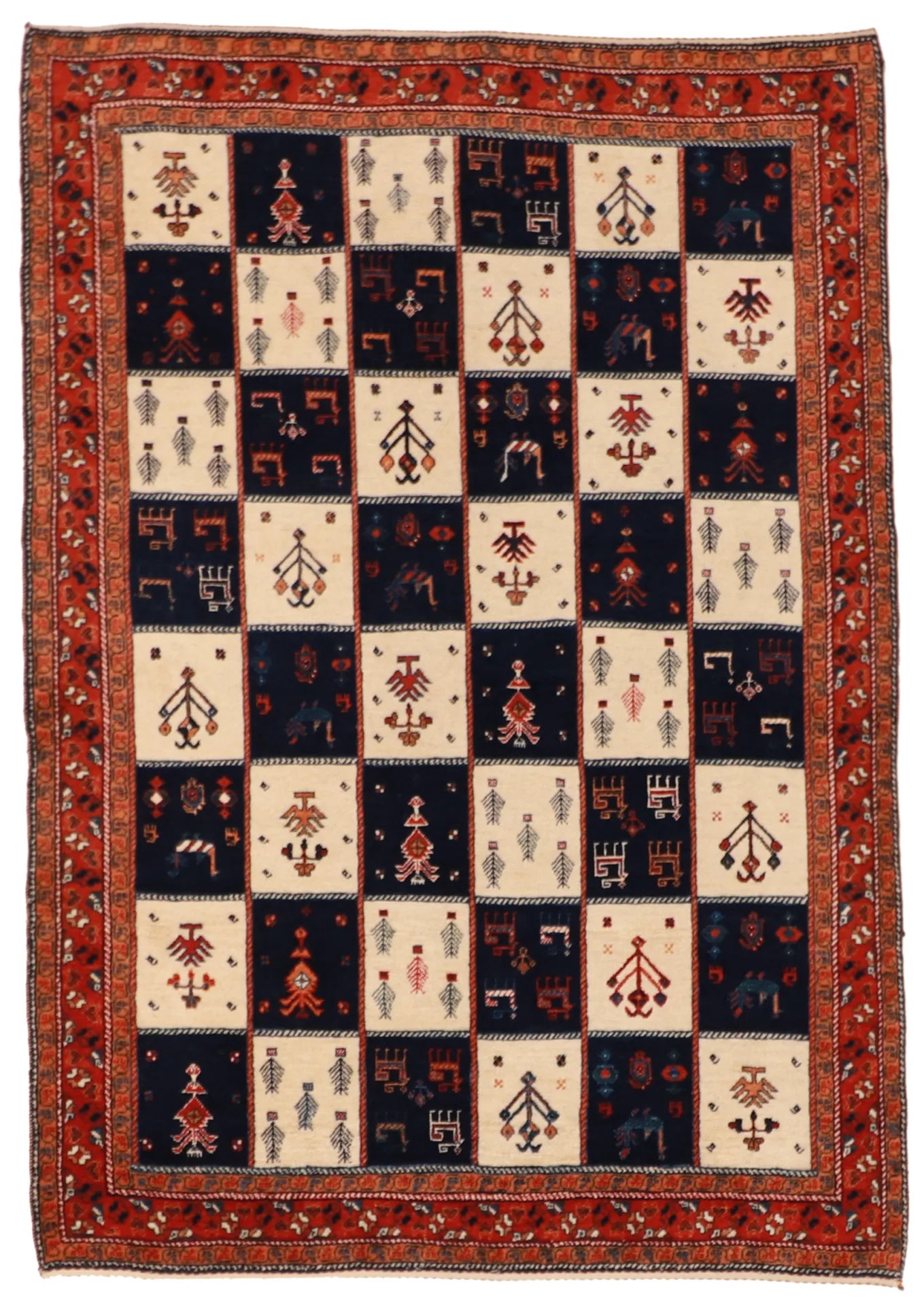 4 x 5.7 - Lori Baft Fine All Over Rectangle - Finest Hand-Knotted Quality Wool — 25477