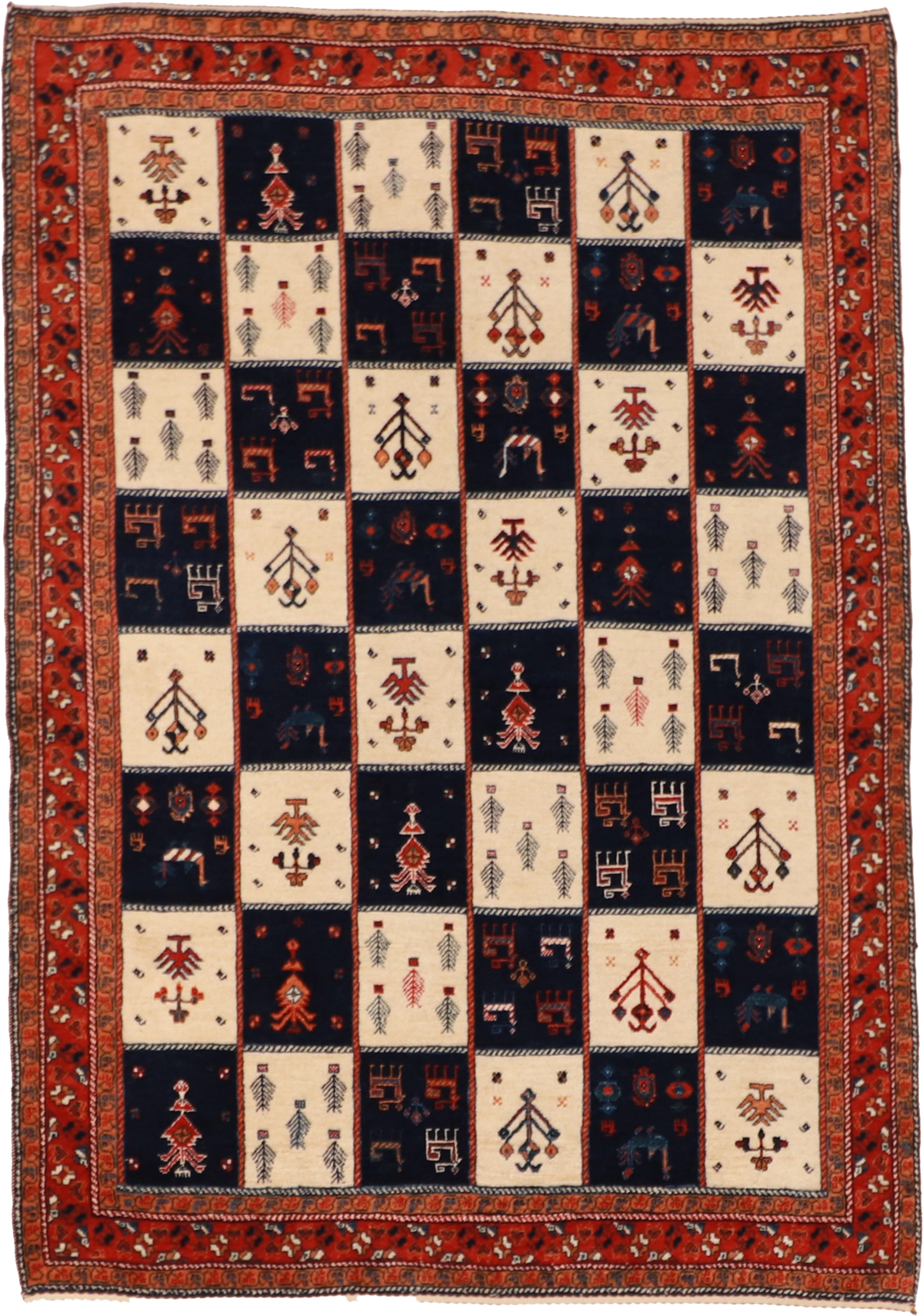 W 4 L 5.7 Lori Baft 100% Wool Hand-Woven All-Over Design - 25477