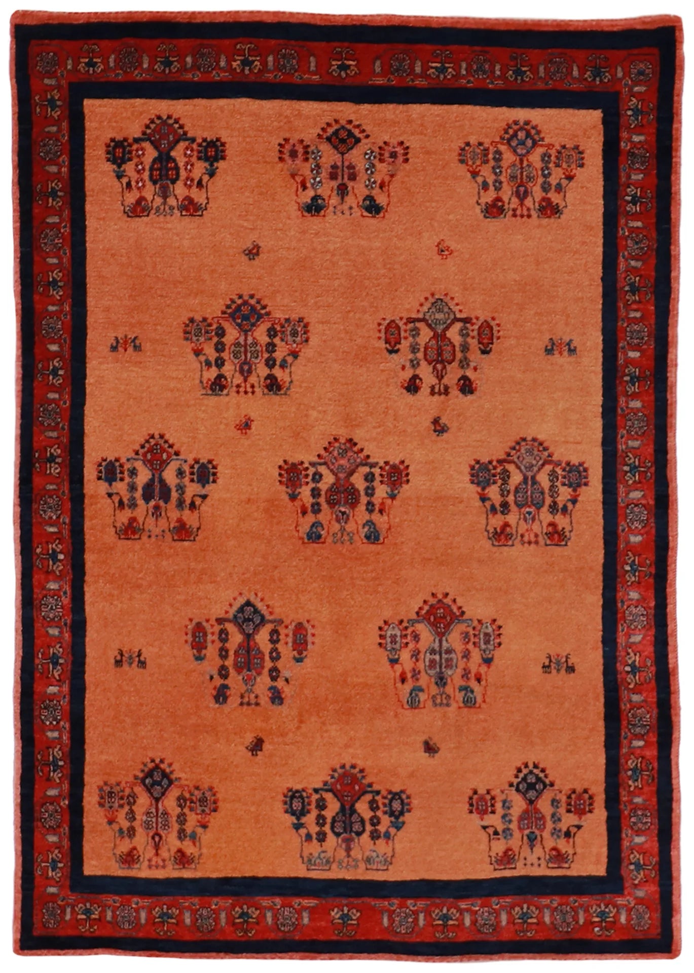 3.7 x 5.2 - Lori Baft Wool Floral Rectangle - Finest Hand-Knotted Quality Wool — 25509