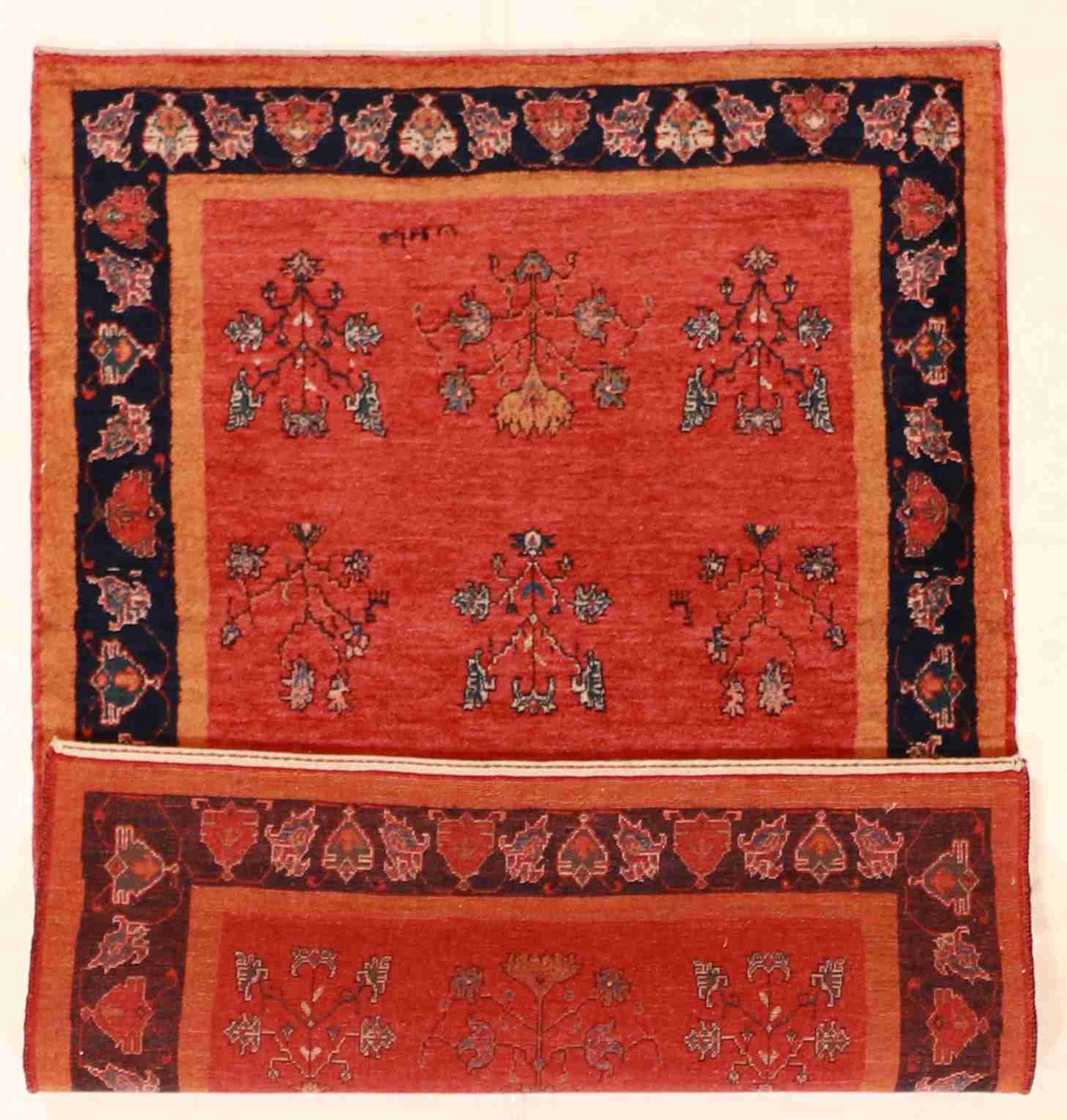 W 3.4 - L 4.11 - Lori Baft Wool Floral Rectangle - Finest Hand-Knotted Quality Wool - 25518