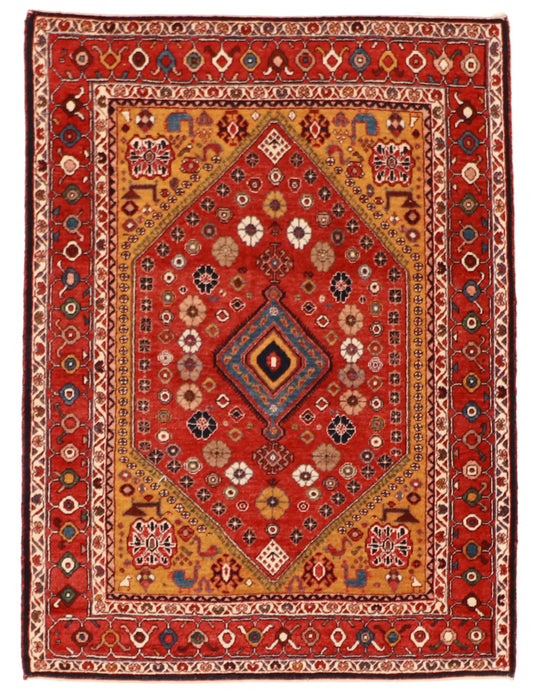 W 3.6 - L 4.9 - Lori Baft Wool Floral Rectangle - Finest Hand-Knotted Quality Wool - 25549