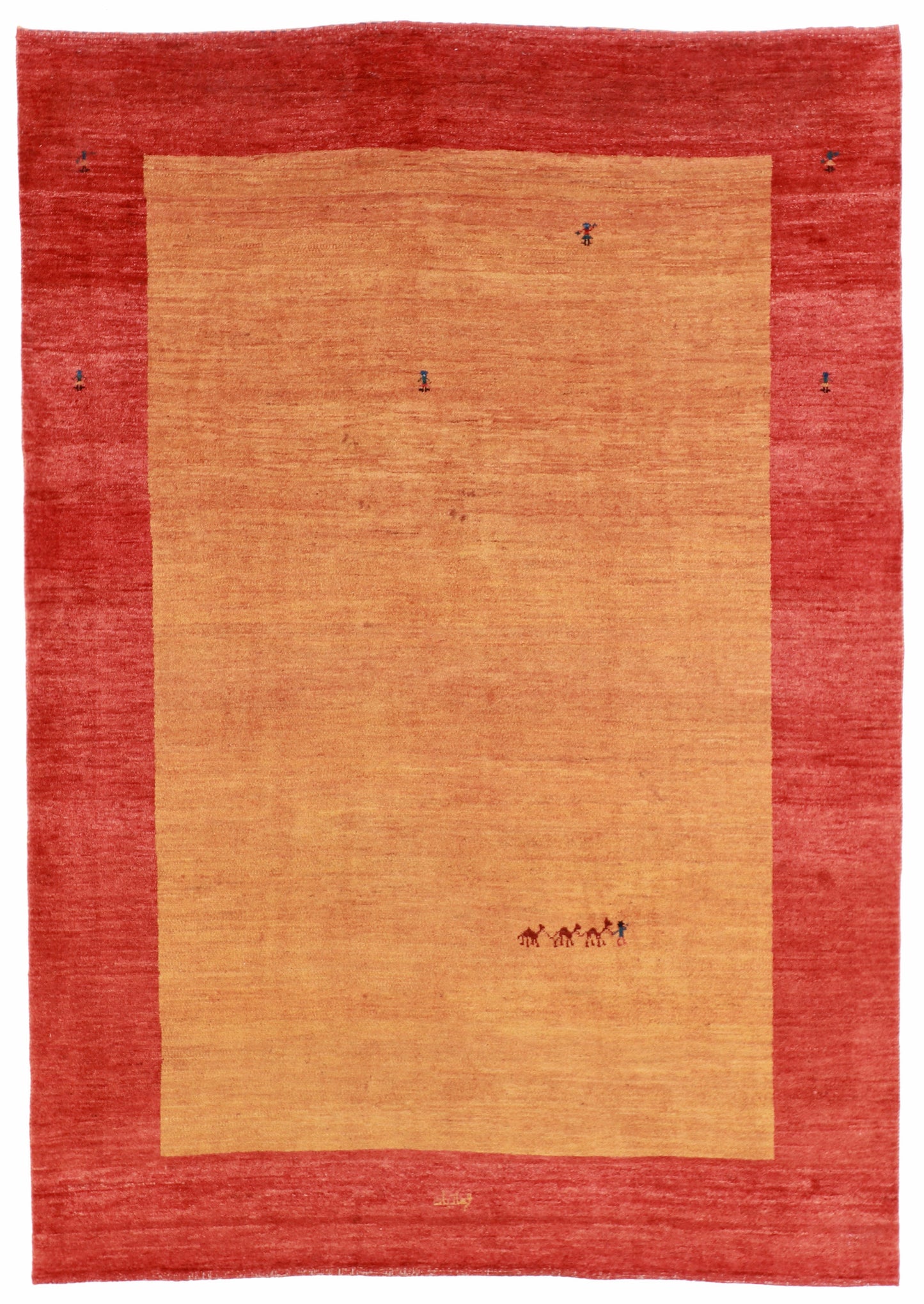 W 6.6 L 9.4 Gabbeh 100% Wool Hand-Woven All-Over Design - 25951