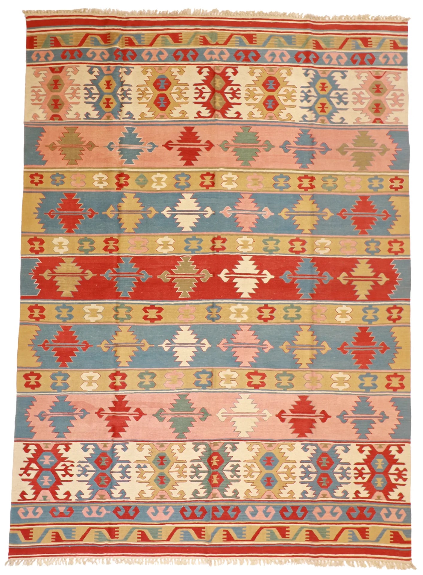 8.6 x 11.9 - Kilim Fine All Over Rectangle - Finest Hand-Made Quality Wool — 26098