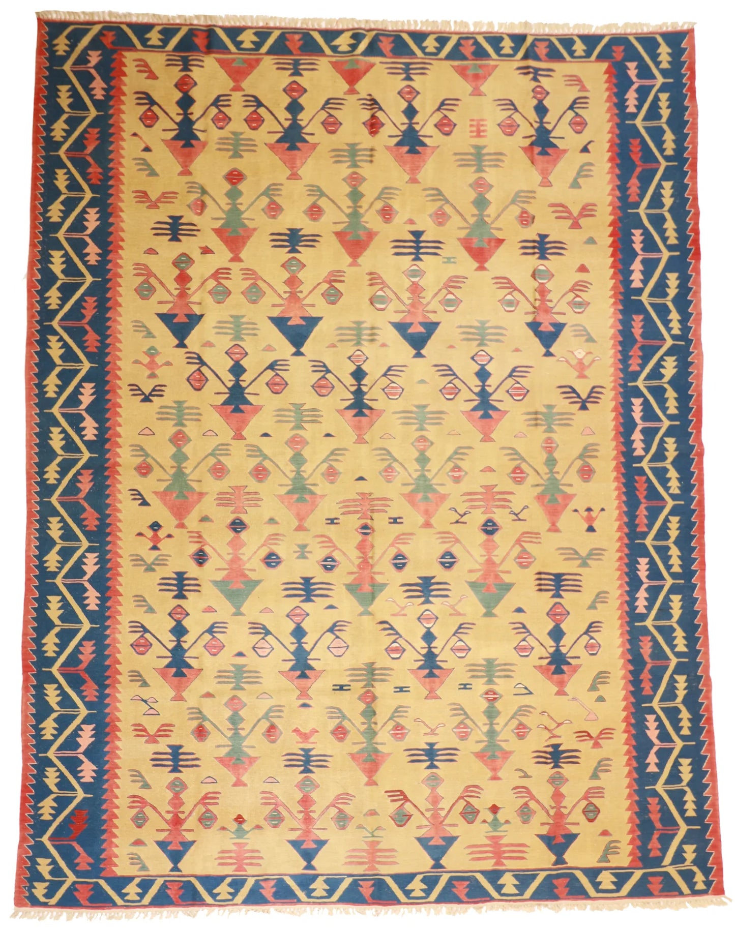 9.7 x 12.6 - Kilim Fine All Over Rectangle - Finest Hand-Knotted Quality Wool — 26106