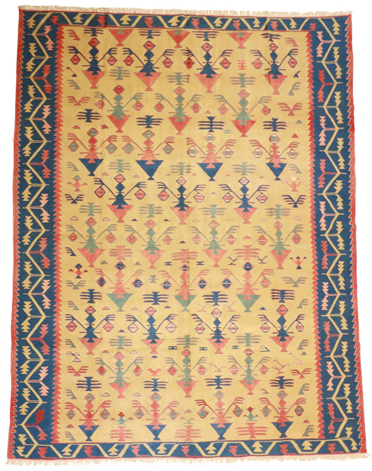 9.7 x 12.6 - Kilim Fine All Over Rectangle - Finest Hand-Knotted Quality Wool — 26106