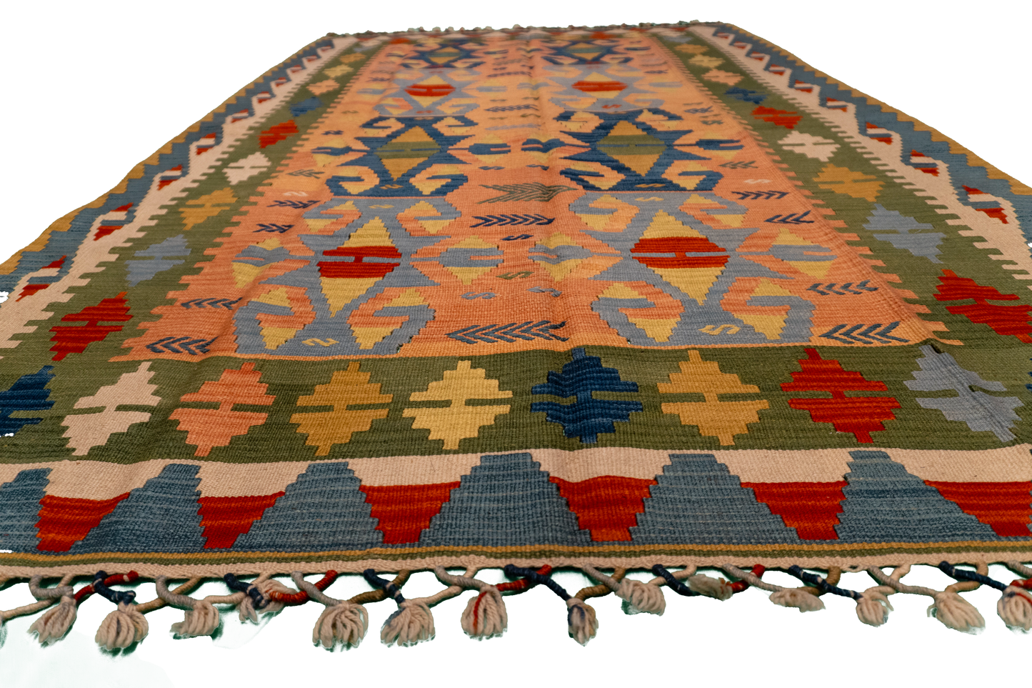 W 4.11 - L 7.7 - Kilim Fine All Over Rectangle - Finest Hand-Made Quality Wool - 26149