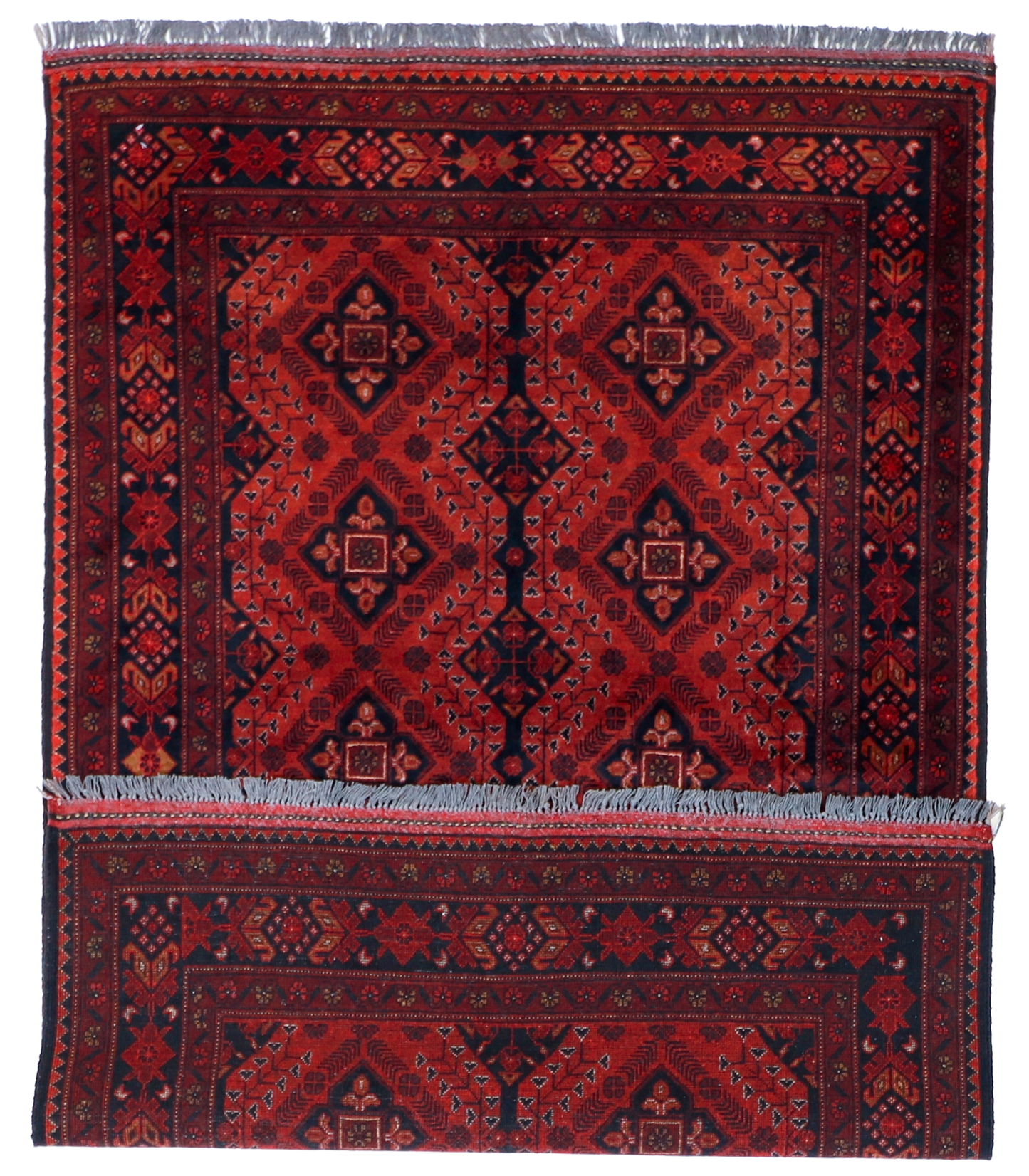 W 4.2 L 6.4 Kha Mohamadi 100% Wool Hand-Woven Geometric Design - 26261