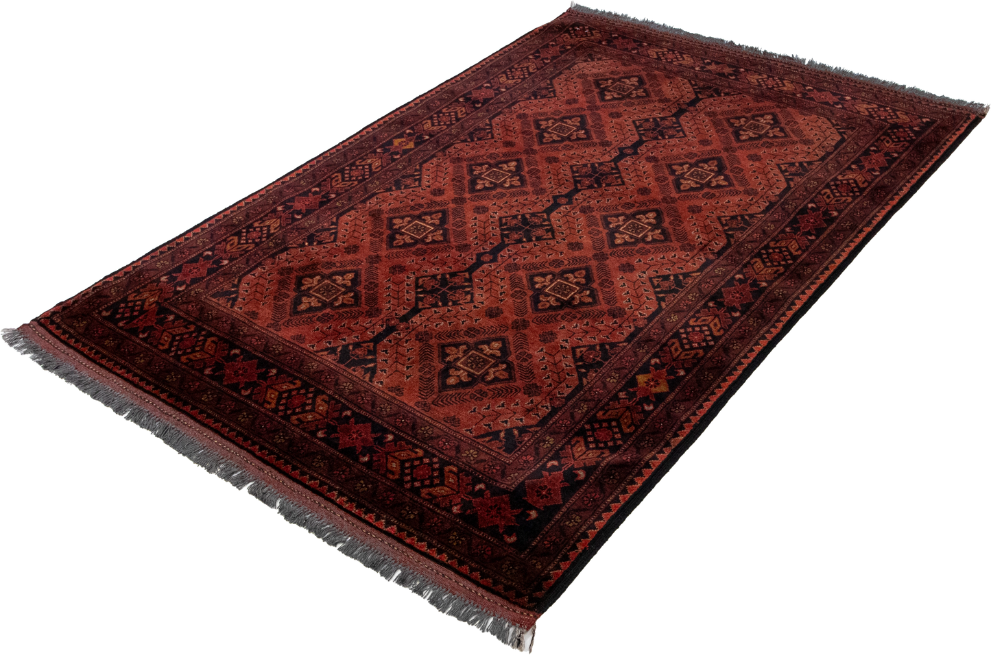 W 4.2 L 6.4 Kha Mohamadi 100% Wool Hand-Woven Geometric Design - 26261