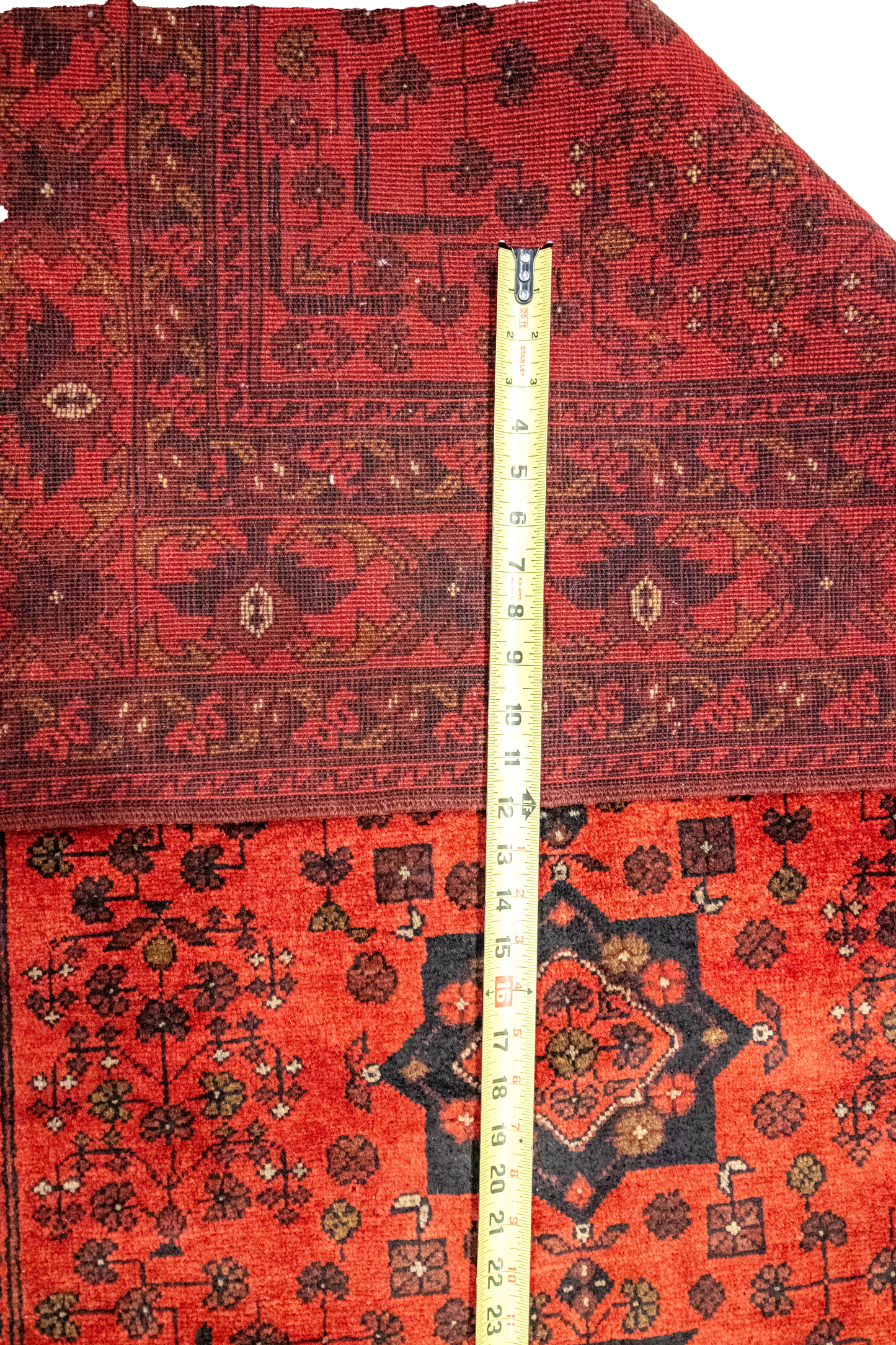 W 3.5 L 4.10 Khan Mohamadi 100% Wool Hand-Woven Geometric Design - 26305