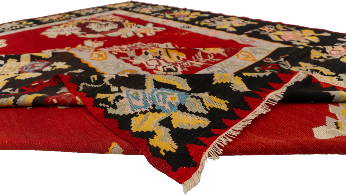 W 9 L 11.7 Bessarabian 100% Wool Hand-Woven All-Over Design - 26358