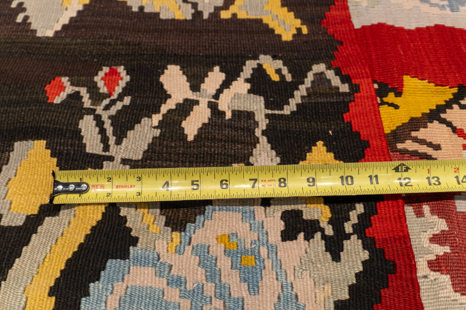 W 9 L 11.7 Bessarabian 100% Wool Hand-Woven All-Over Design - 26358