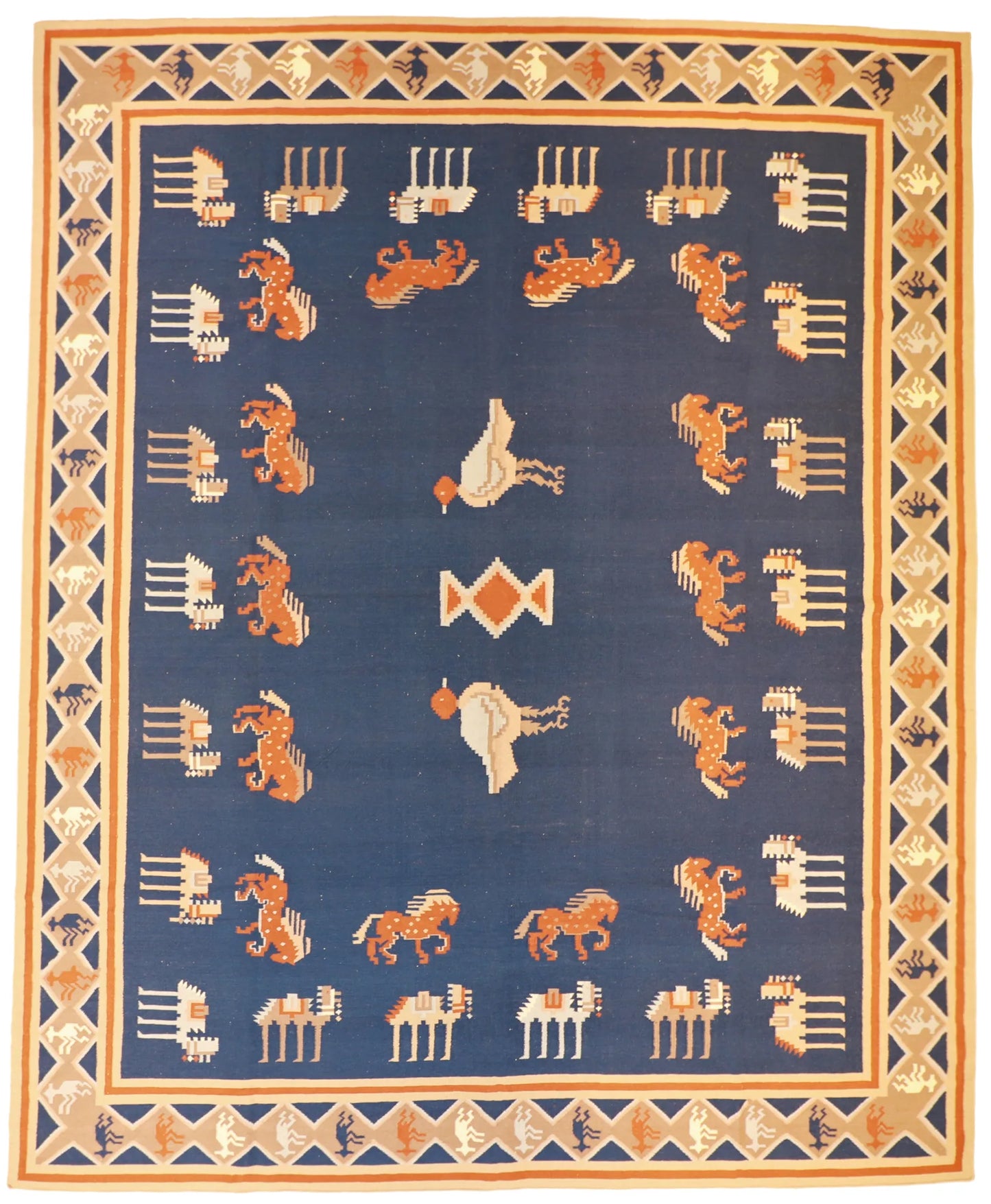 12 x 14.11 - Kilim Wool All Over Rectangle - Finest Hand-Knotted Quality Wool — 26388