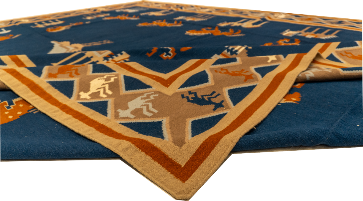 W 12 - L 14.11 - Kilim Wool All Over Rectangle - Finest Hand-Made Quality Wool - 26388