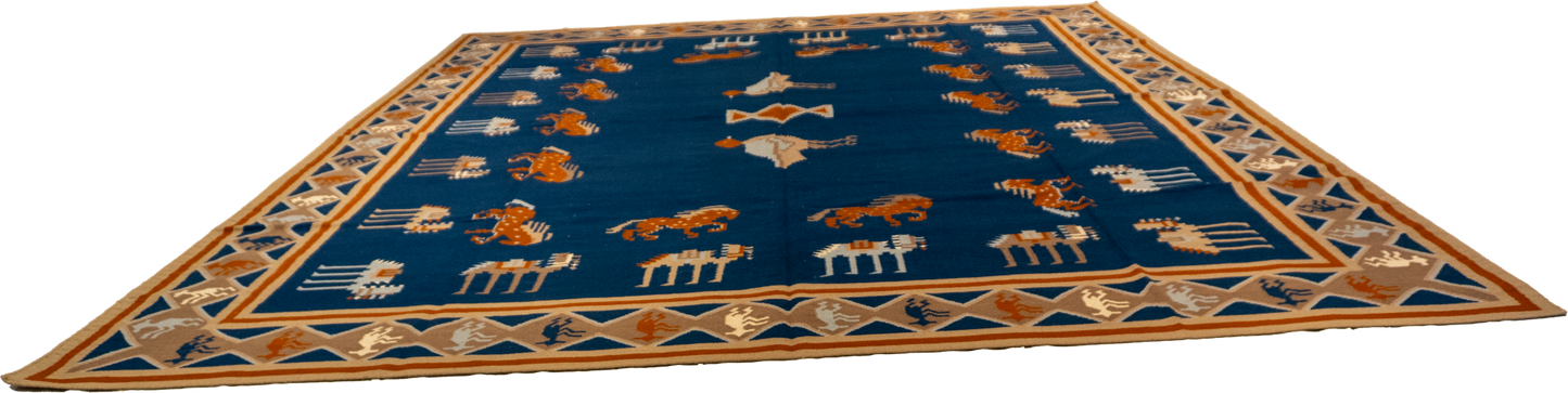 W 12 - L 14.11 - Kilim Wool All Over Rectangle - Finest Hand-Made Quality Wool - 26388