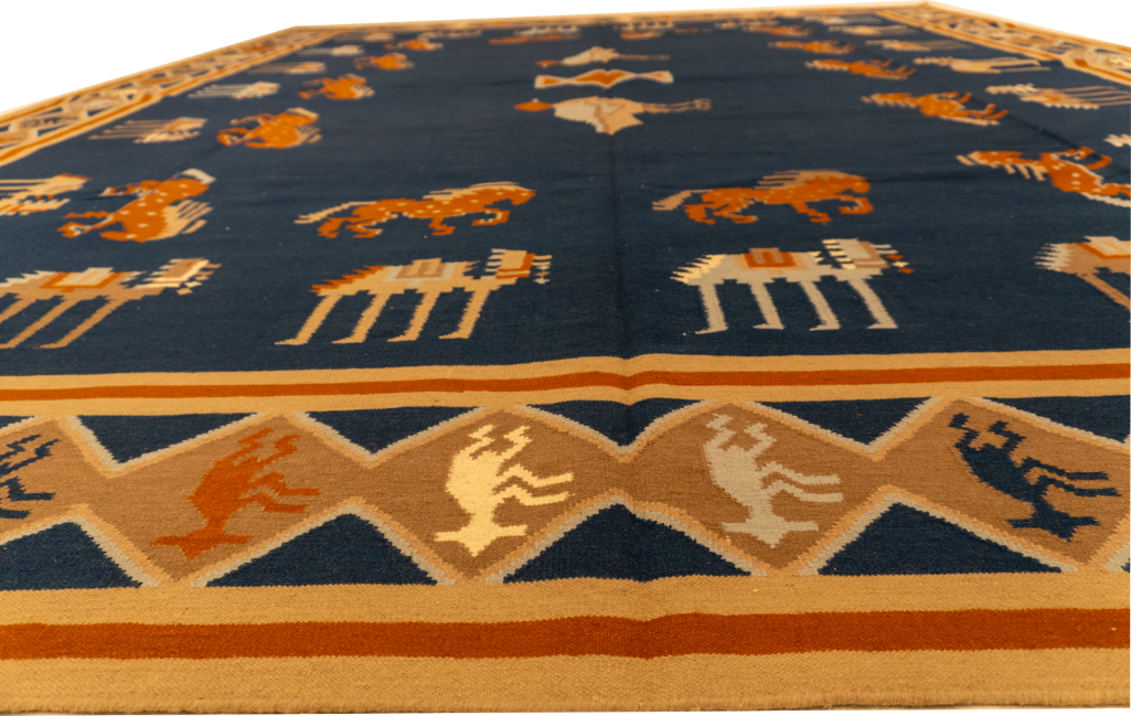 W 12 - L 14.11 - Kilim Wool All Over Rectangle - Finest Hand-Made Quality Wool - 26388