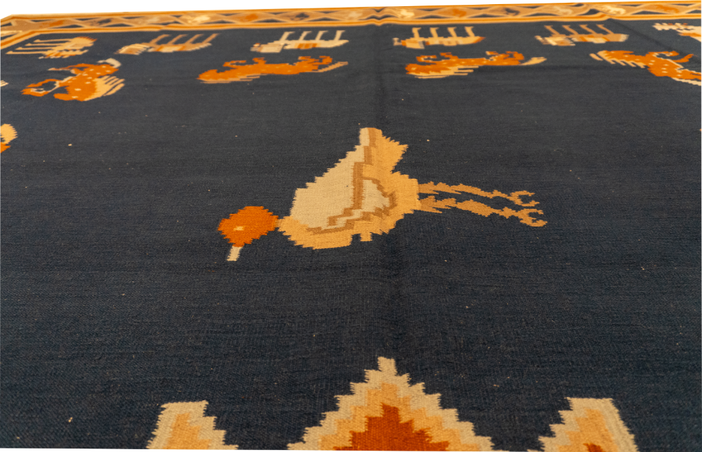 W 12 - L 14.11 - Kilim Wool All Over Rectangle - Finest Hand-Made Quality Wool - 26388