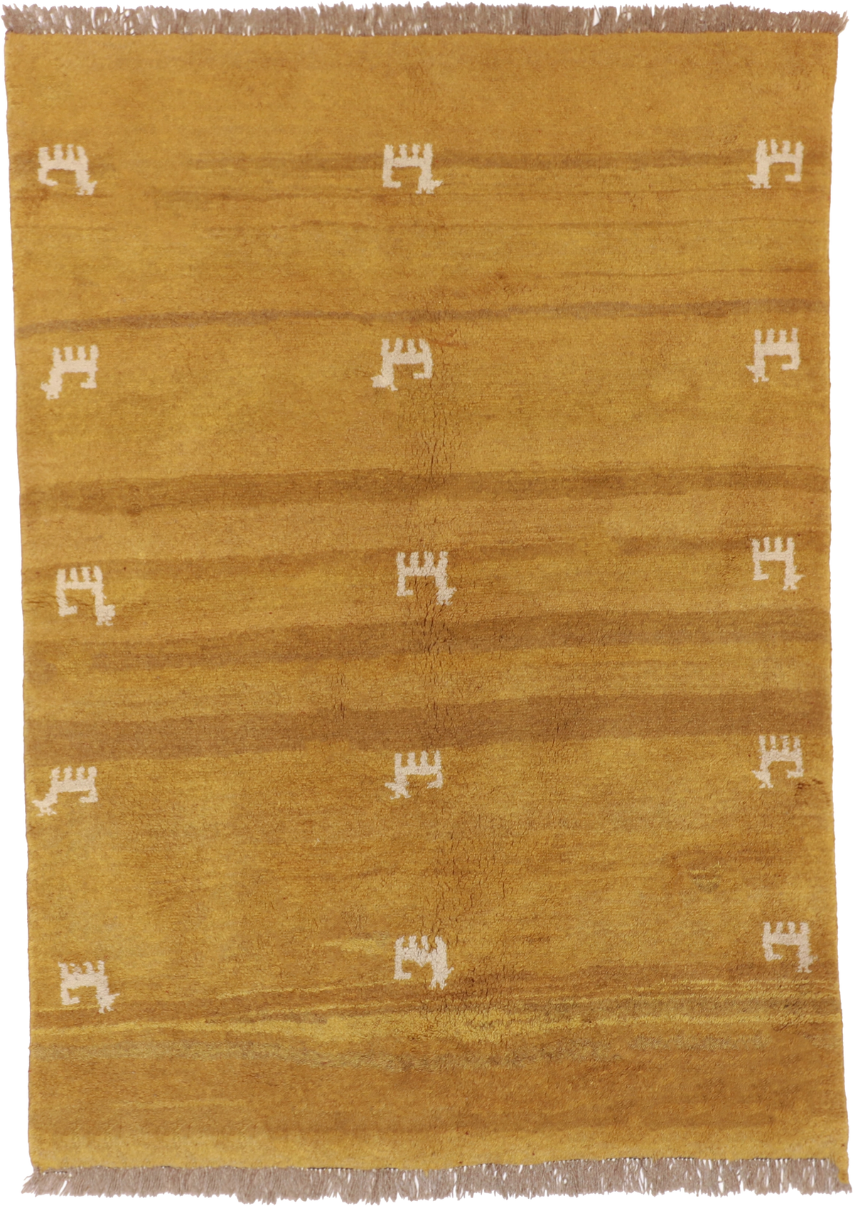 W 5.5 L 7.8 Gabbeh 100% Wool Hand-Woven All-Over Design - 26564