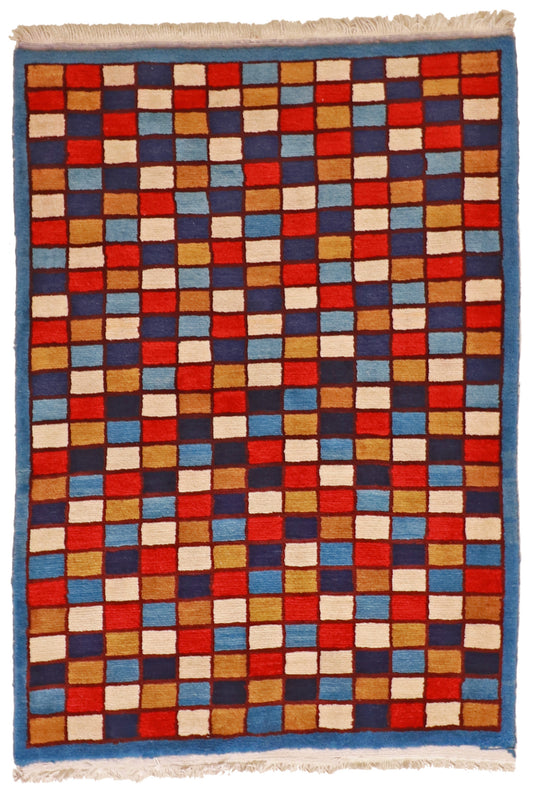 W 3.6 L 4.10 Gabbeh 100% Wool Hand-Woven All-Over Design - 26806