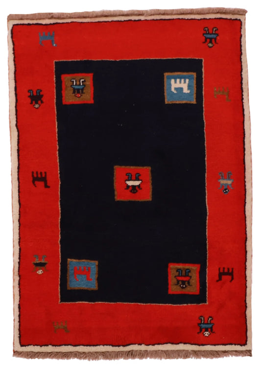 3.6 x 5 - Gabbeh Wool All Over Rectangle - Finest Hand-Knotted Quality Wool — 26853