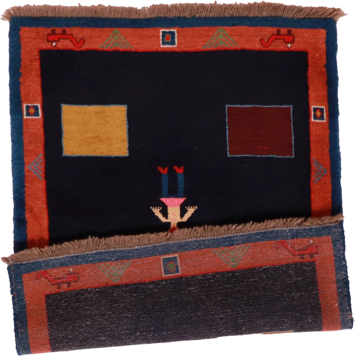 W 3.9 L 5 Gabbeh 100% Wool Hand-Woven All-Over Design - 26905