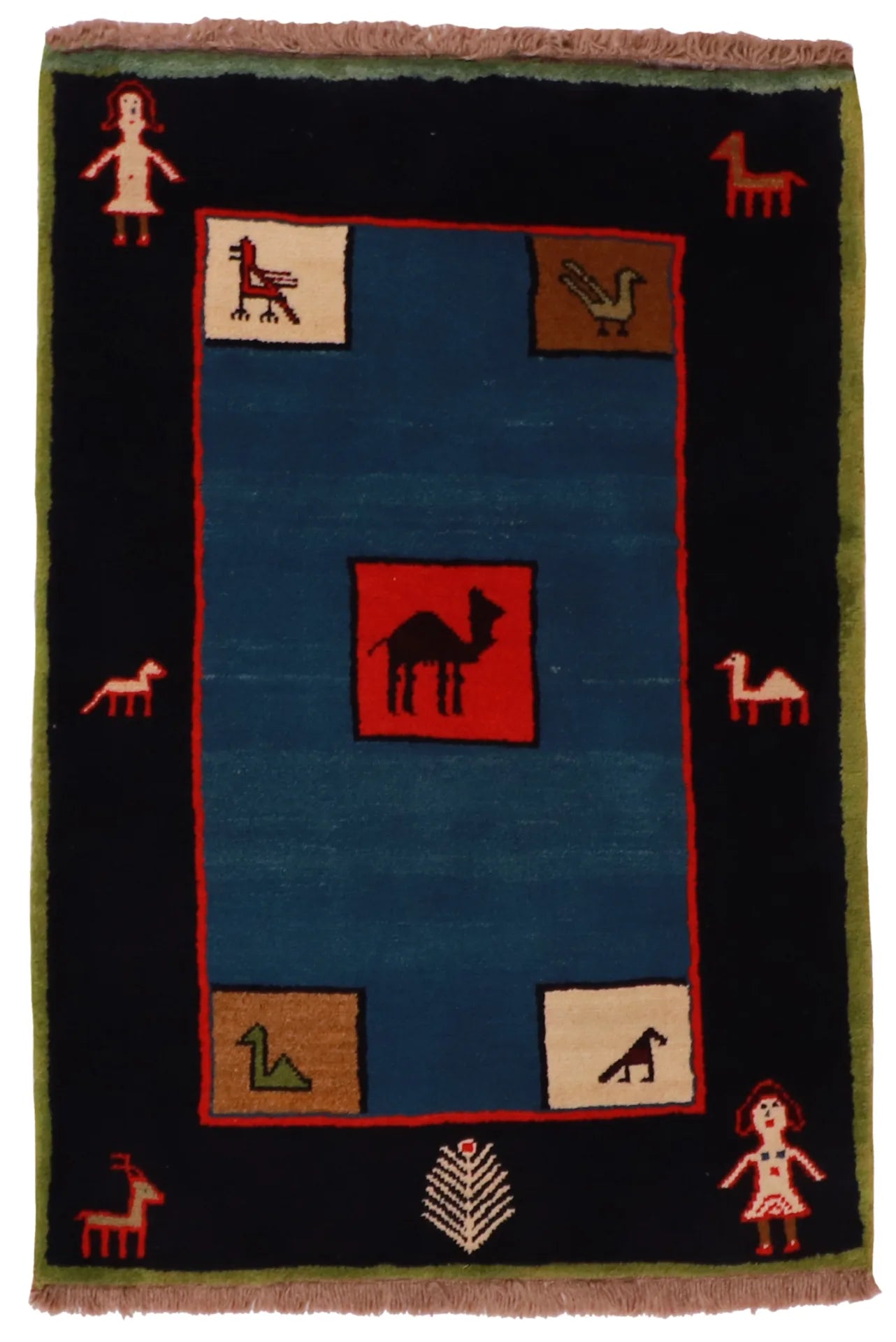 3.4 x 4.11 - Gabbeh Wool All Over Rectangle - Finest Hand-Knotted Quality Wool — 26908