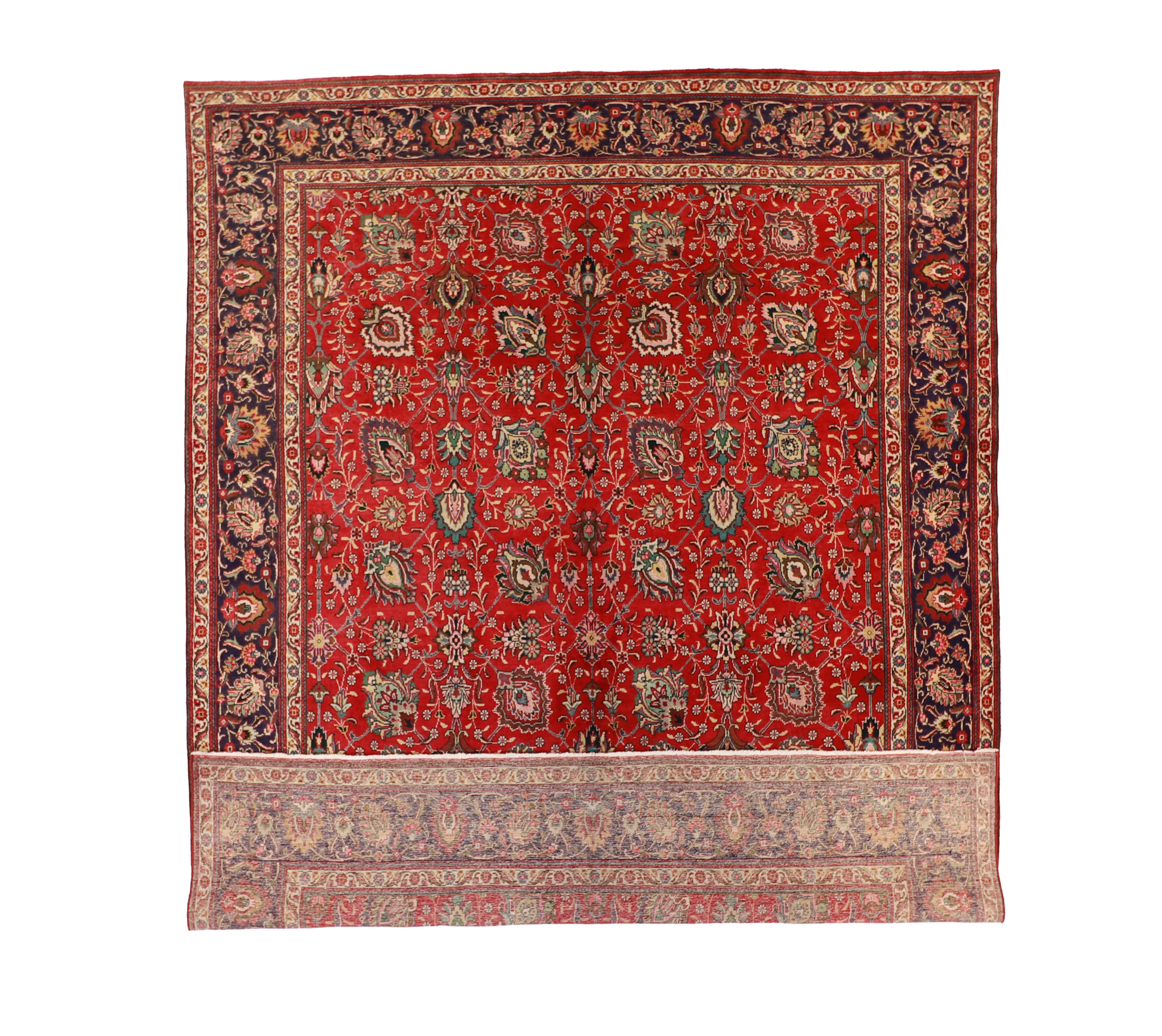 W 9.11 L 12.5 Tabriz 100% Wool Hand-Woven Allover Design - 27204