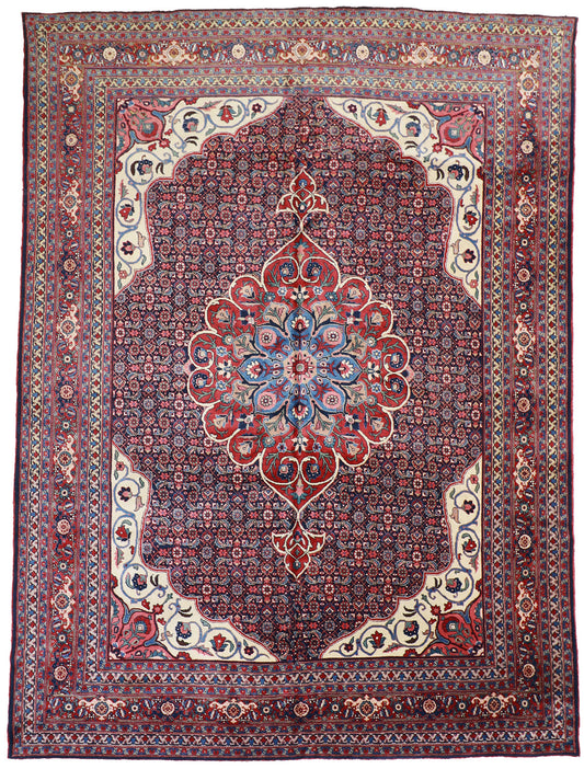 W 9.9 - L 13.2 - Tabriz Fine Floral Rectangle - Finest Hand-Knotted Quality Wool - 27284