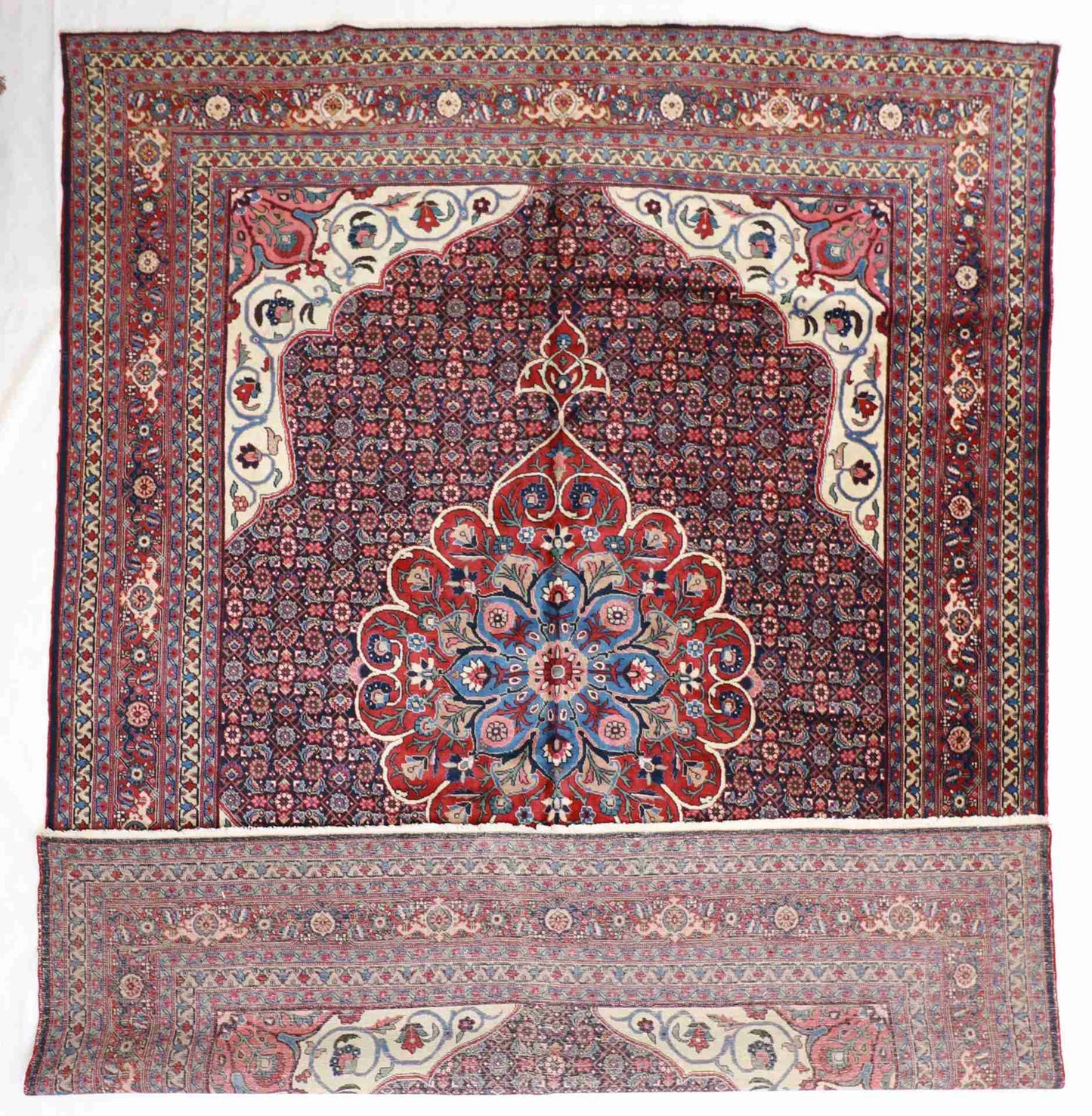 W 9.9 - L 13.2 - Tabriz Fine Floral Rectangle - Finest Hand-Knotted Quality Wool - 27284