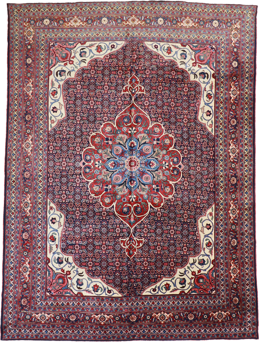 W 9.9 L 13.2 Tabriz 100% Wool Hand-Woven Floral Design - 27284