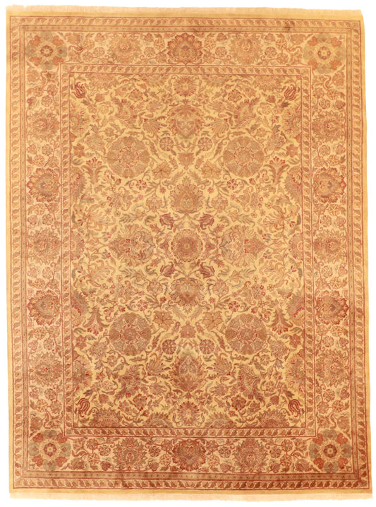 9.1 x 12 - Kashan Fine/Wool All Over Rectangle - Hand Woven Rug — 27340