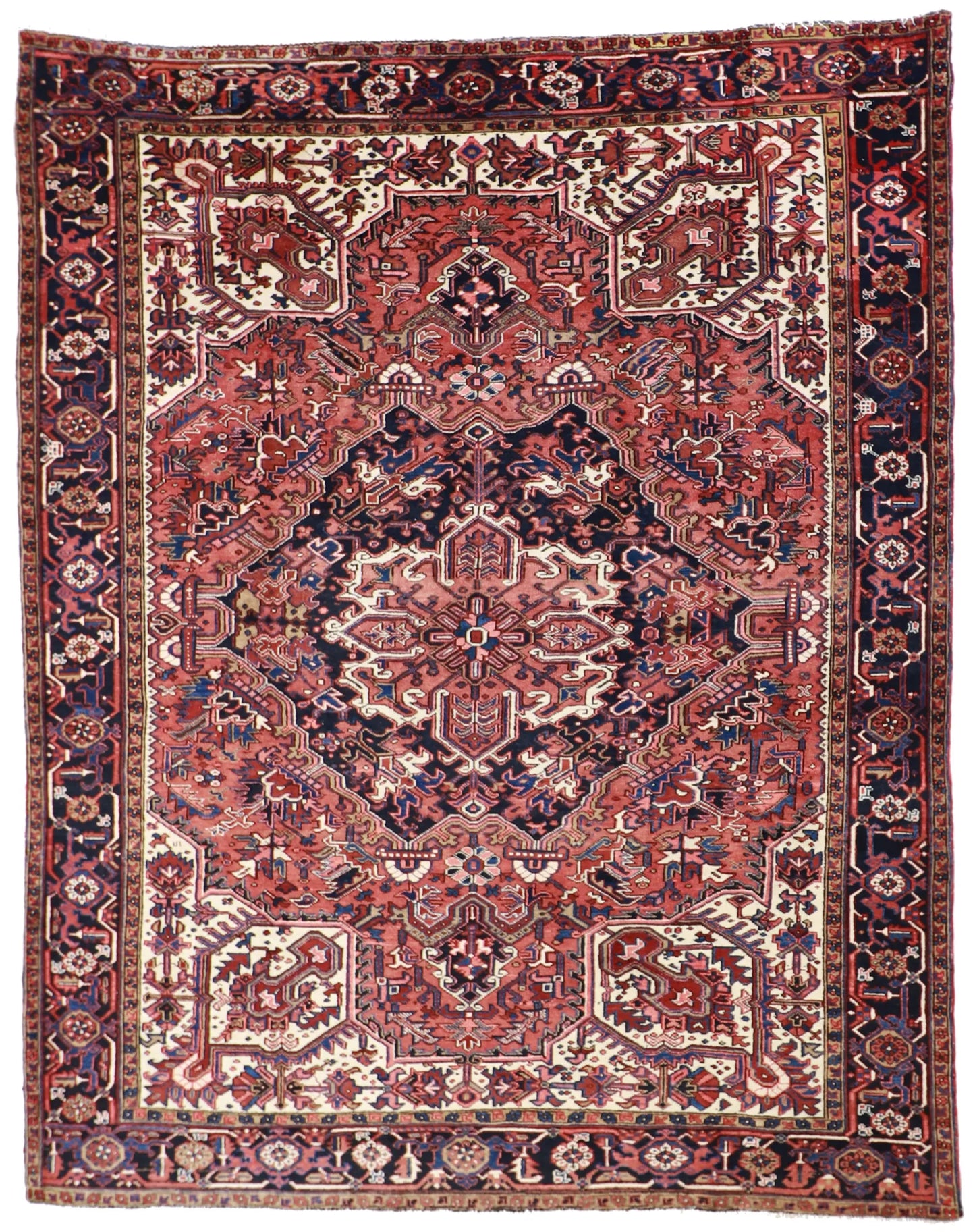 9 x12 - Heriz Fine/Wool Geometric Rectangle - Hand Knotted Rug — 27549