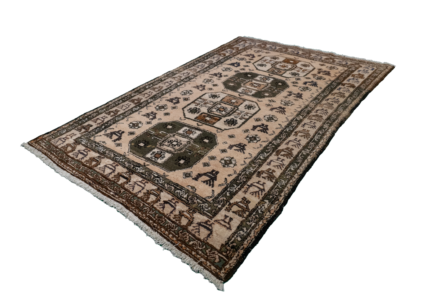 W 5.2 L 8.3 Ardabil 100% Wool Hand-Woven Medalion Design - 27595