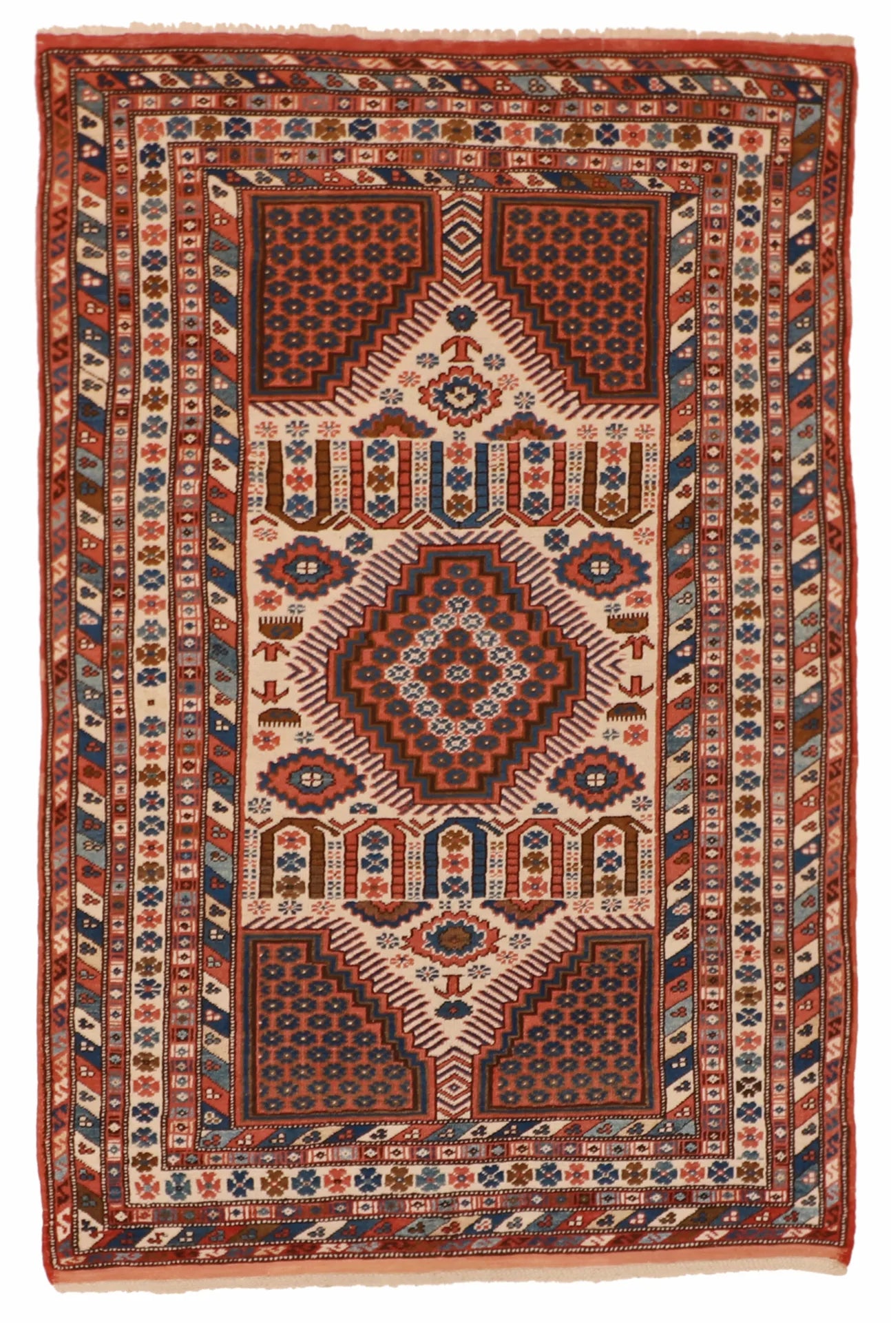 4.4 x 6.4 - Kazak Wool Traditional Rectangle - Finest Hand-Knotted Quality Wool — 27599