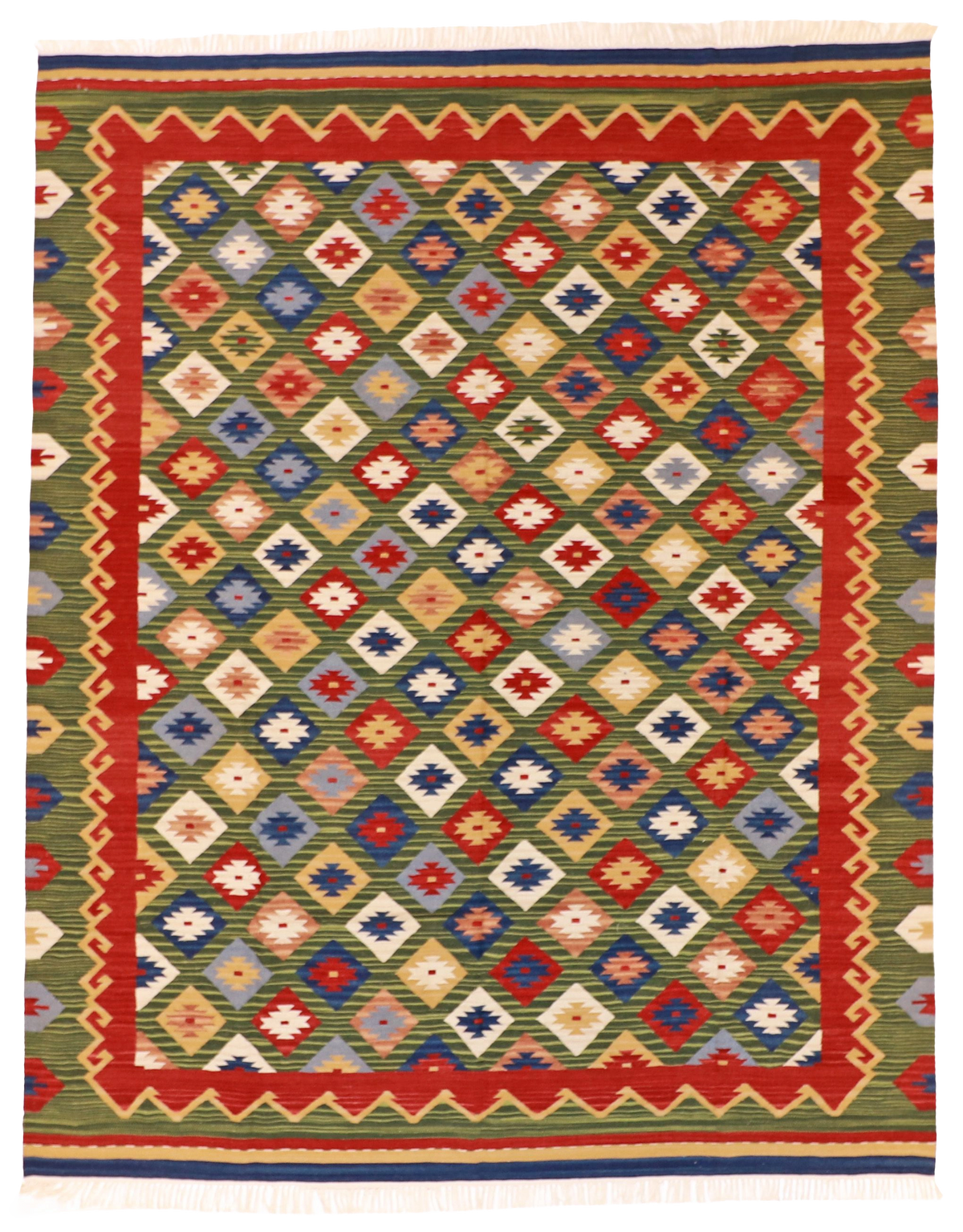 W 8 L 10 Kilim 100% Wool Hand-Woven - 60540