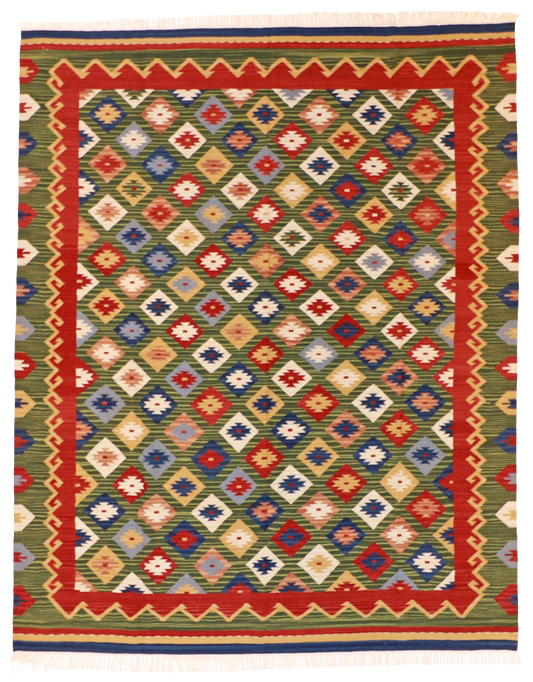 W 8 L 10 Kilim 100% Wool Hand-Woven - 60540