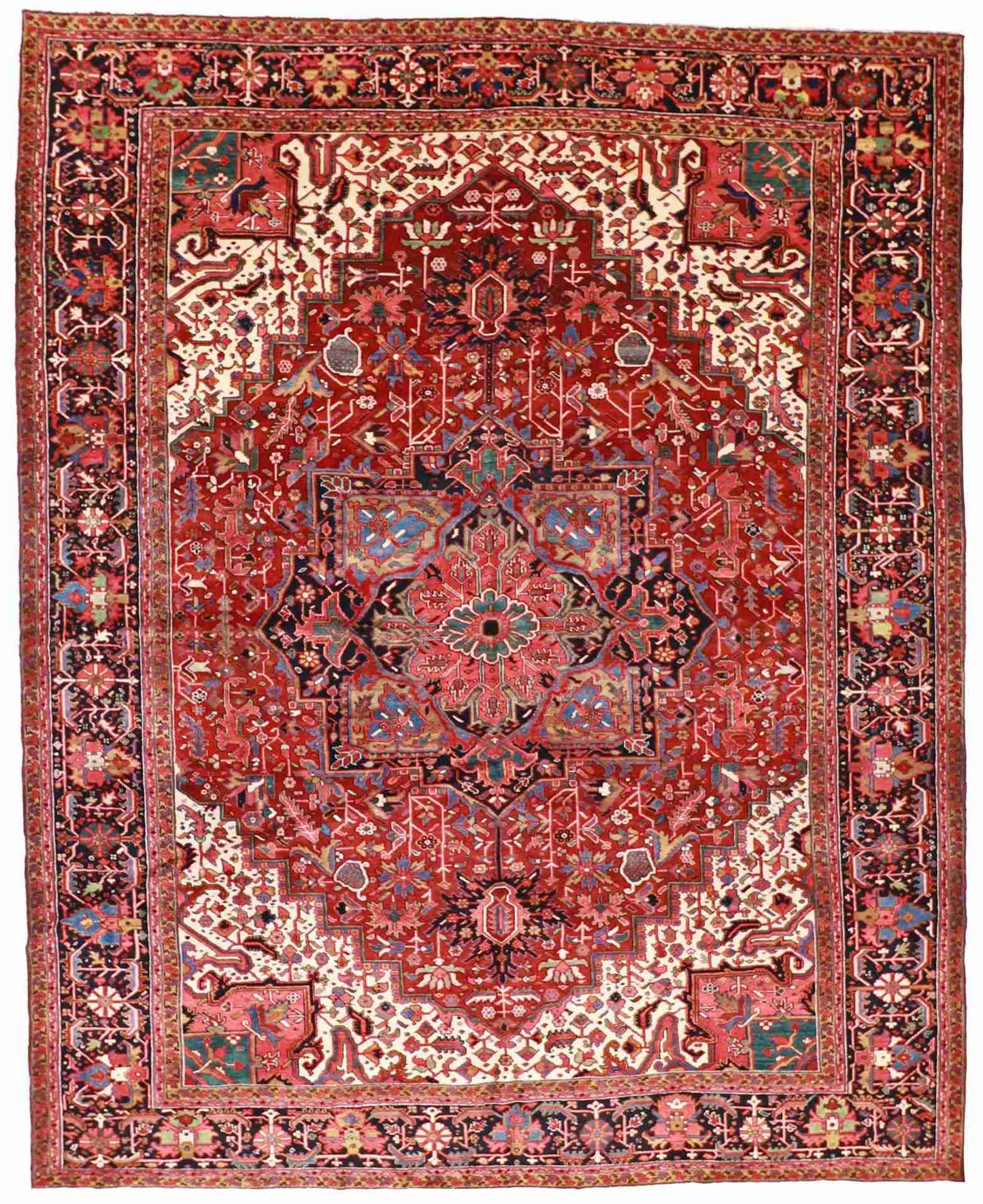 10.7 x 13.1 - Serapie Wool Traditional Rectangle - Finest Hand-Knotted Quality Wool — 37513