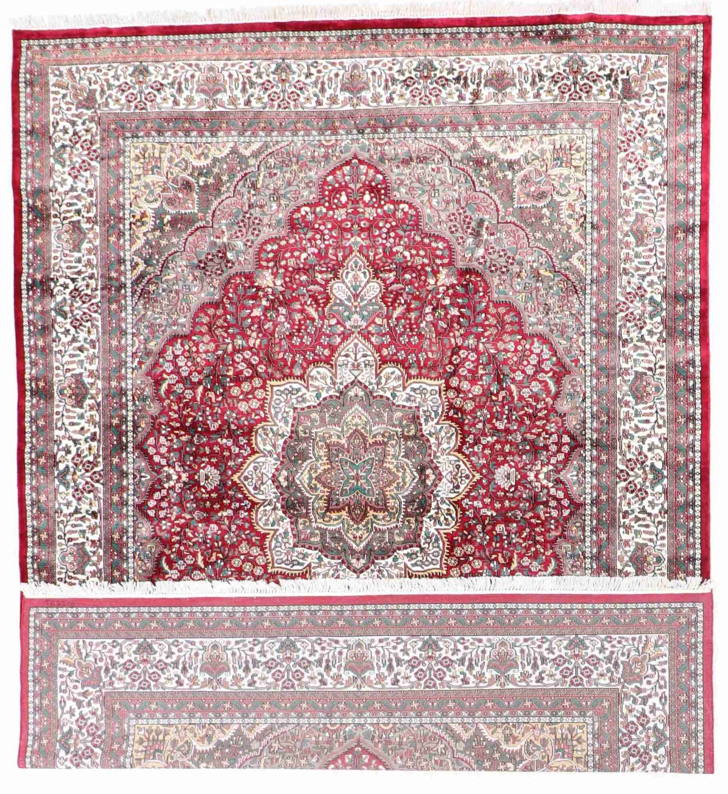 W 9.1 - L 12.3 - Tabriz Fine All Over Rectangle - Finest Hand-Knotted Quality Wool - 5000