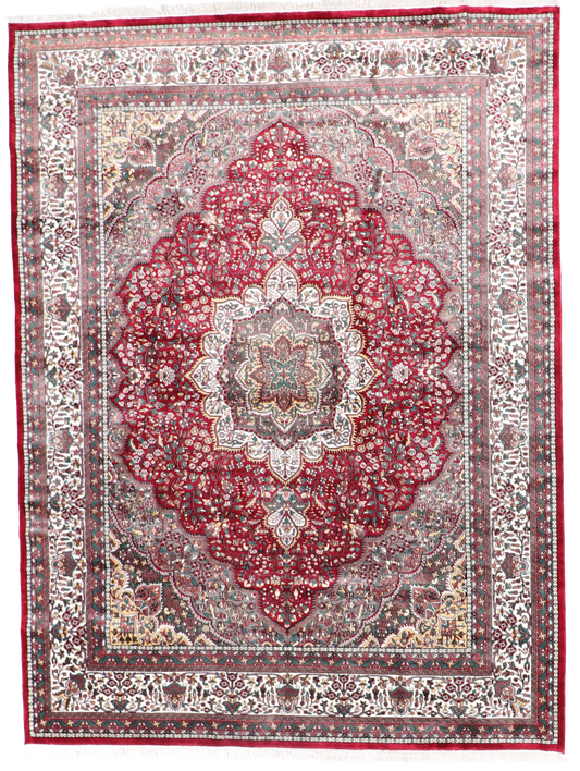 W 9.1 L 12.3 Tabriz 100% Wool Hand-Woven All-Over Design - 5000