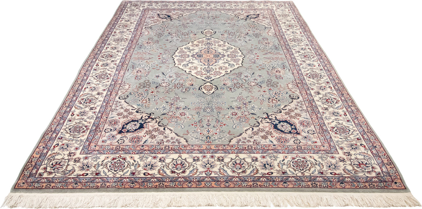 W 6 L 8.11 Kashan 100% Wool Hand-Woven All-Over Design - 50037
