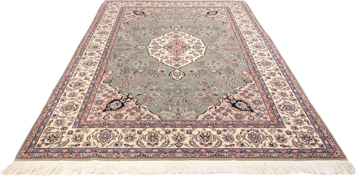 W 6 L 8.11 Kashan 100% Wool Hand-Woven All-Over Design - 50037